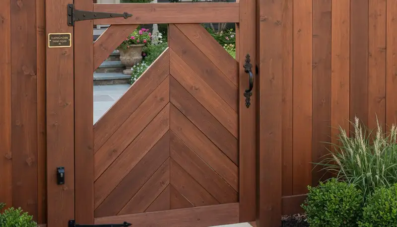 Custom wood gate fence installation by Chop Chop Landscaping in Lancaster, PA showcasing quality design