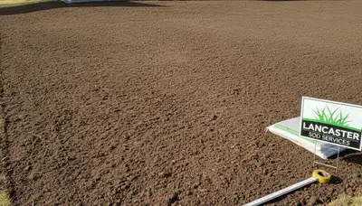 Graded soil prepared for professional sod installation by landscaping experts in Lancaster, PA
