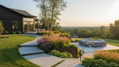 Landscaping crew providing lawn care and hardscaping services in Lancaster, PA