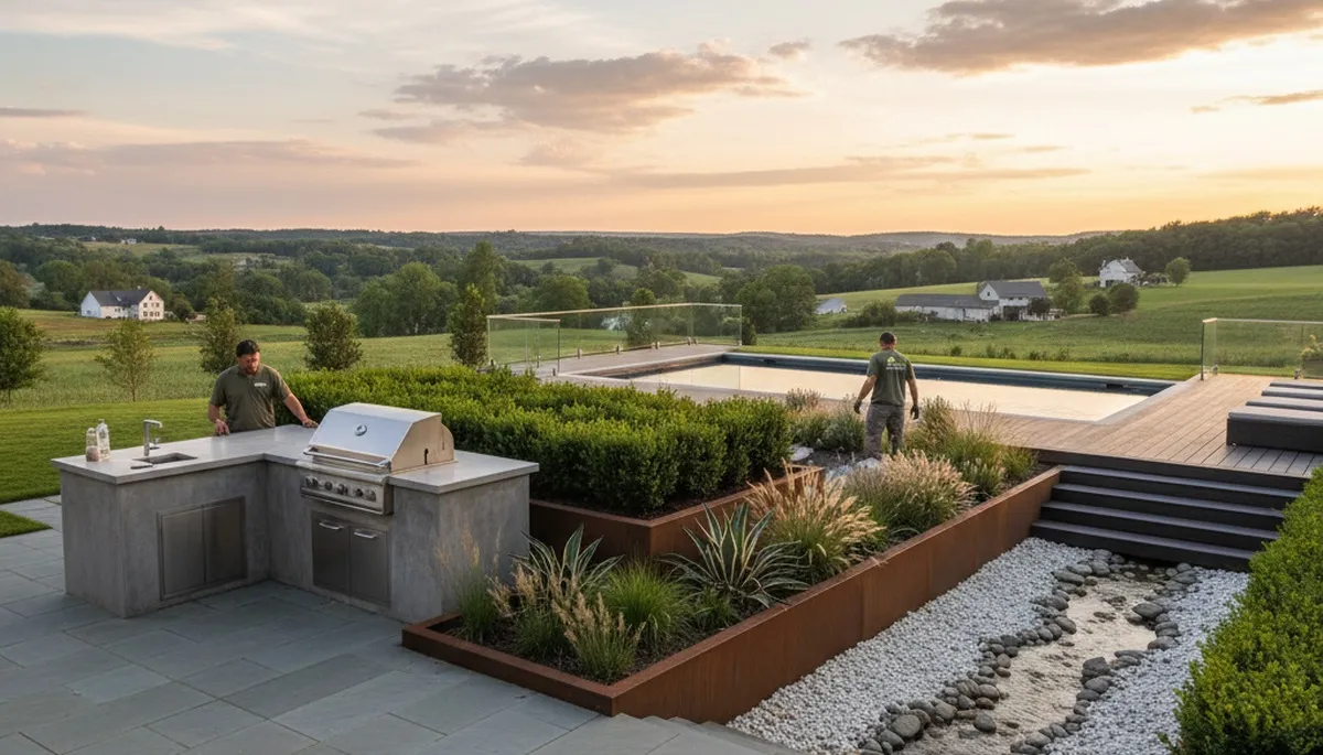 Lancaster, PA landscaping team providing professional yard maintenance and lawn care services