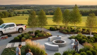 Landscaping crew providing professional yard maintenance in Lancaster, PA
